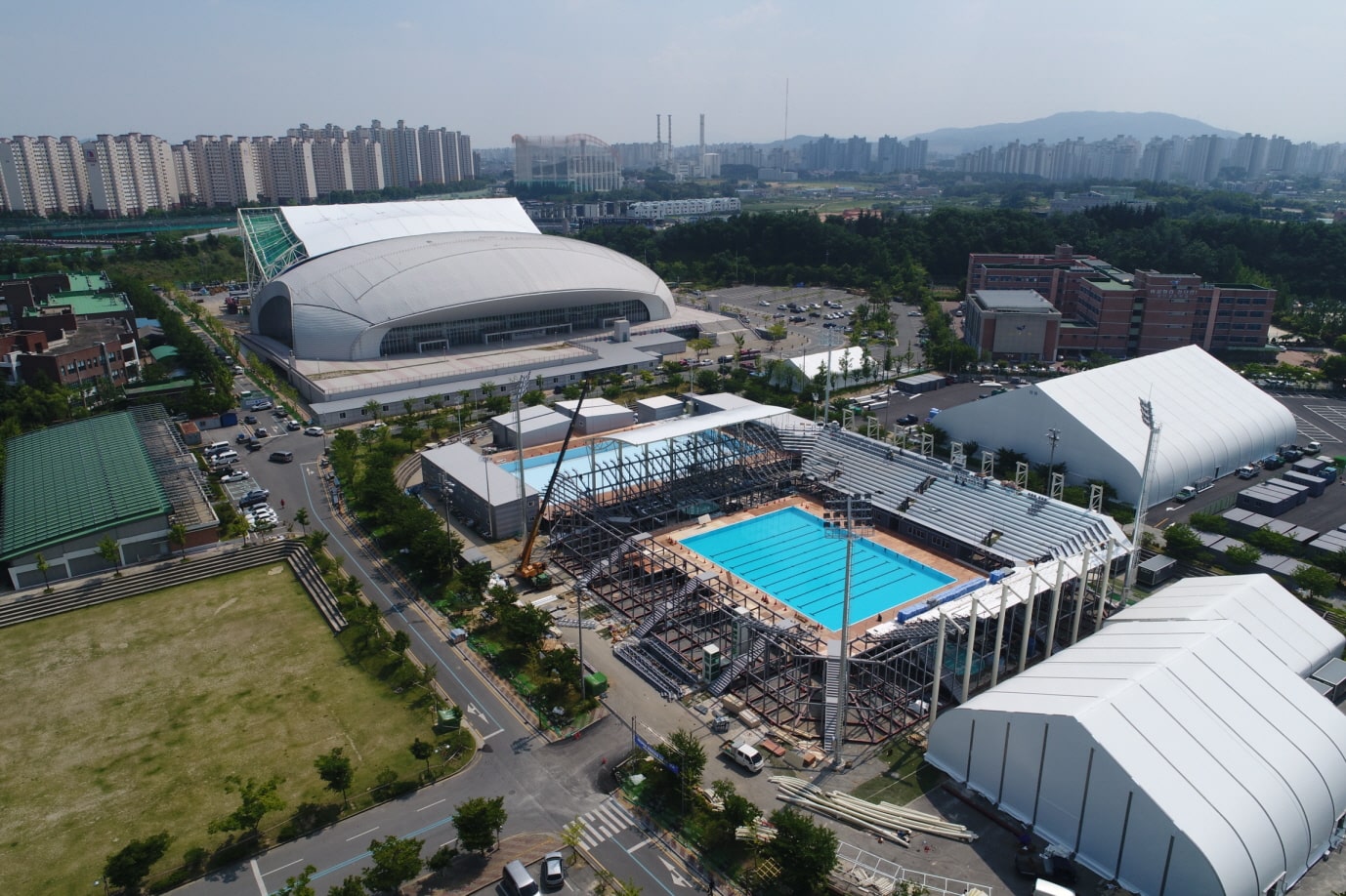 unitech system gwangju world aquatics 1championships prefabrication ceremony