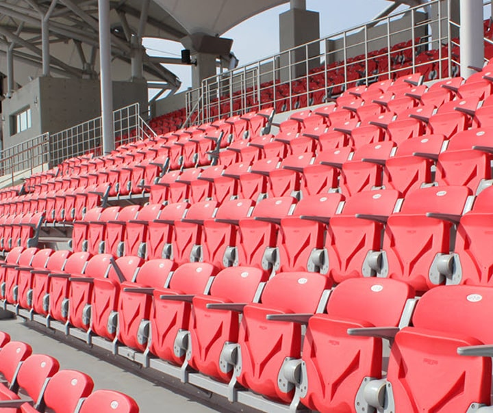 a folding chair in the stadium